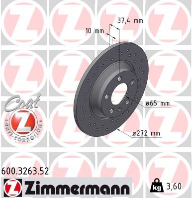 Brake Disc ZIMMERMANN 600.3263.52
