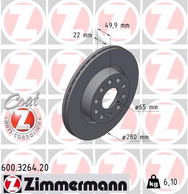 ZIMMERMANN 600.3264.20 Brake Disc