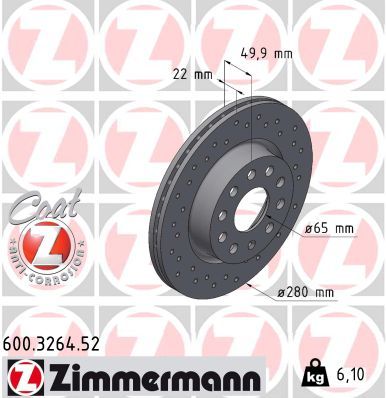ZIMMERMANN 600.3264.52 Brake Disc