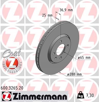 Brake Disc ZIMMERMANN 600.3265.20