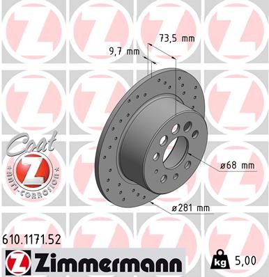 ZIMMERMANN 610.1171.52 Brake Disc