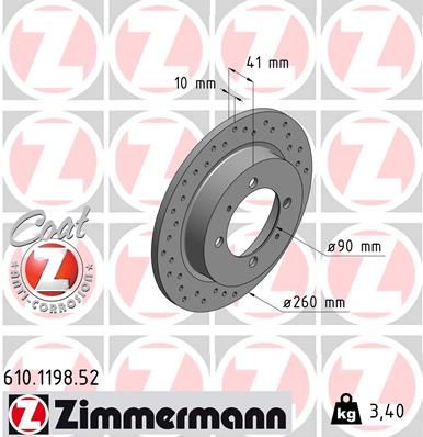 ZIMMERMANN 610.1198.52 Brake Disc