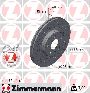 ZIMMERMANN 610.3733.52 Brake Disc