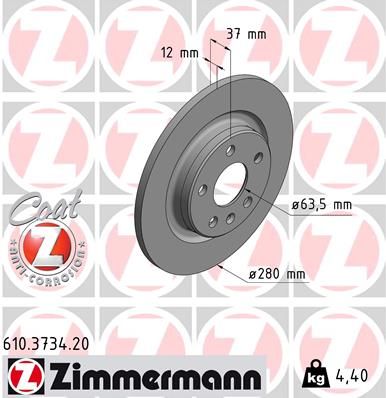 Brake Disc ZIMMERMANN 610.3734.20