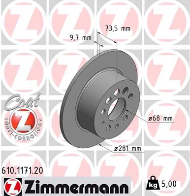 ZIMMERMANN 610.1171.20 Brake Disc