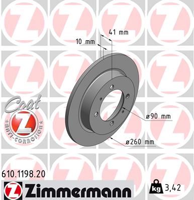 ZIMMERMANN 610.1198.20 Brake Disc