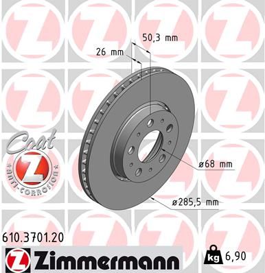 ZIMMERMANN 610.3701.20 Brake Disc