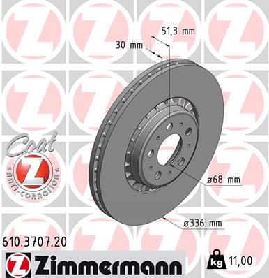 ZIMMERMANN 610.3707.20 Brake Disc