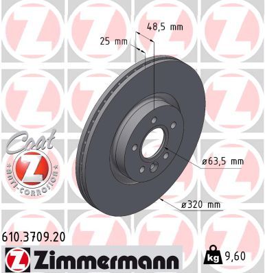 Brake Disc ZIMMERMANN 610.3709.20