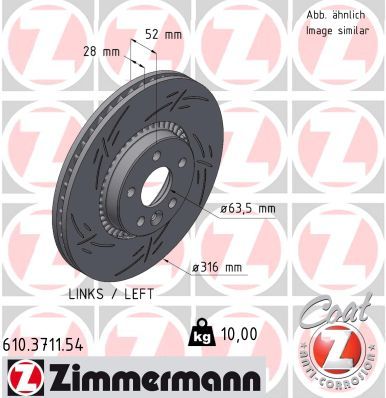 Brake Disc ZIMMERMANN 610.3711.54