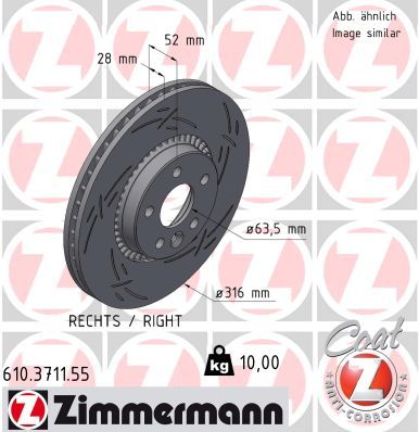Brake Disc ZIMMERMANN 610.3711.55