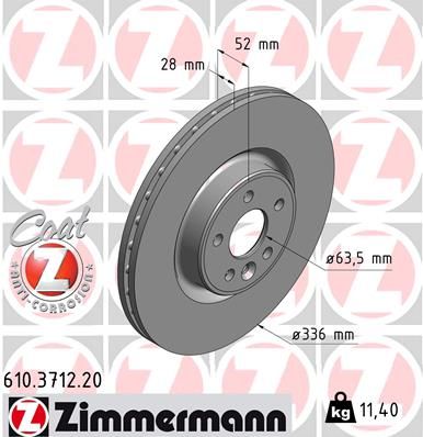 ZIMMERMANN 610.3712.20 Brake Disc