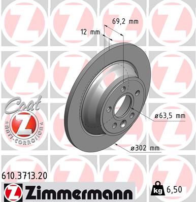 Brake Disc ZIMMERMANN 610.3713.20