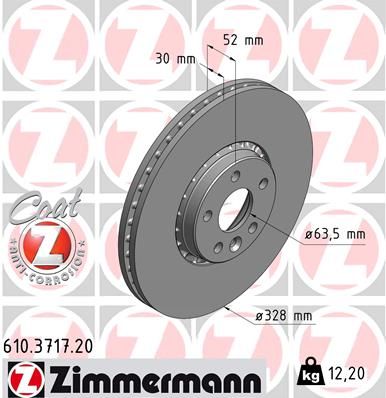 Brake Disc ZIMMERMANN 610.3717.20