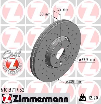 Brake Disc ZIMMERMANN 610.3717.52