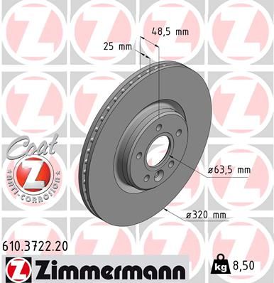 ZIMMERMANN 610.3722.20 Brake Disc