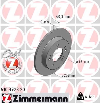 Brake Disc ZIMMERMANN 610.3723.20