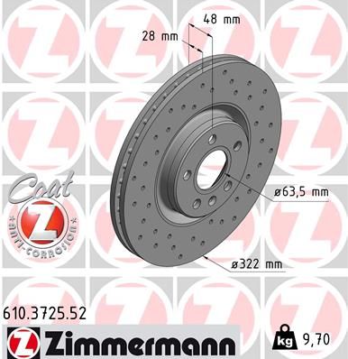 Brake Disc ZIMMERMANN 610.3725.52