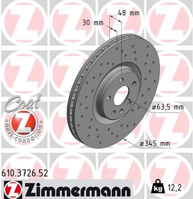 ZIMMERMANN 610.3726.52 Brake Disc