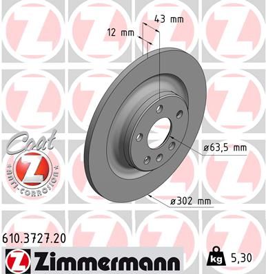 ZIMMERMANN 610.3727.20 Brake Disc
