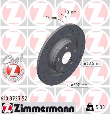 ZIMMERMANN 610.3727.52 Brake Disc