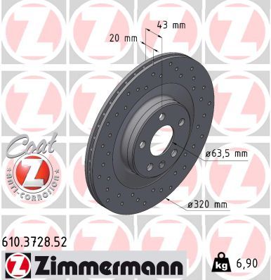 Brake Disc ZIMMERMANN 610.3728.52