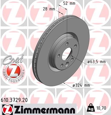 Brake Disc ZIMMERMANN 610.3729.20