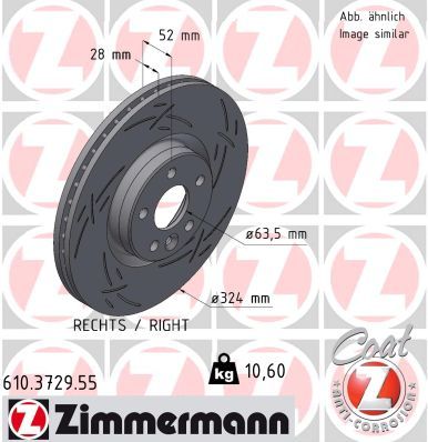 Brake Disc ZIMMERMANN 610.3729.55
