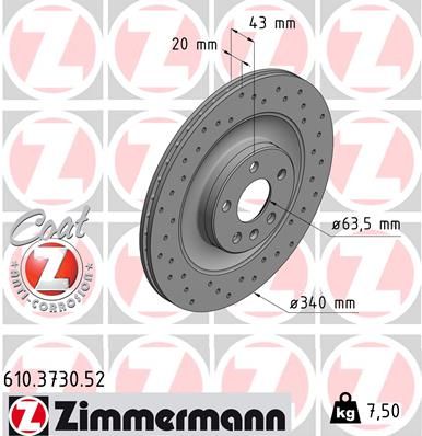 ZIMMERMANN 610.3730.52 Brake Disc