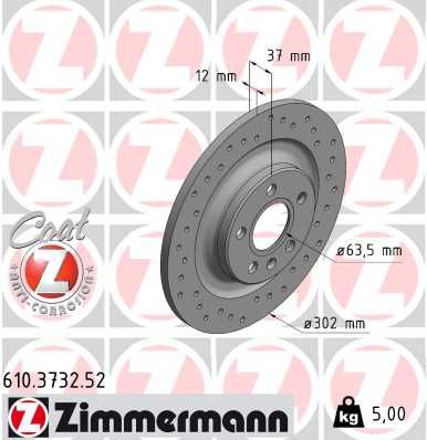 Brake Disc ZIMMERMANN 610.3732.52
